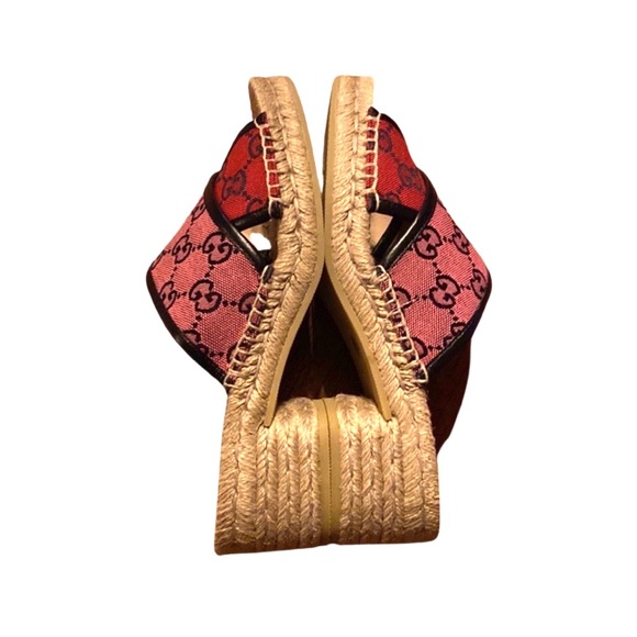 Gucci Marmont Multicolor GG Espadrille Canvas
Sandals Red/Pink Size 37 - Picture 5 of 5